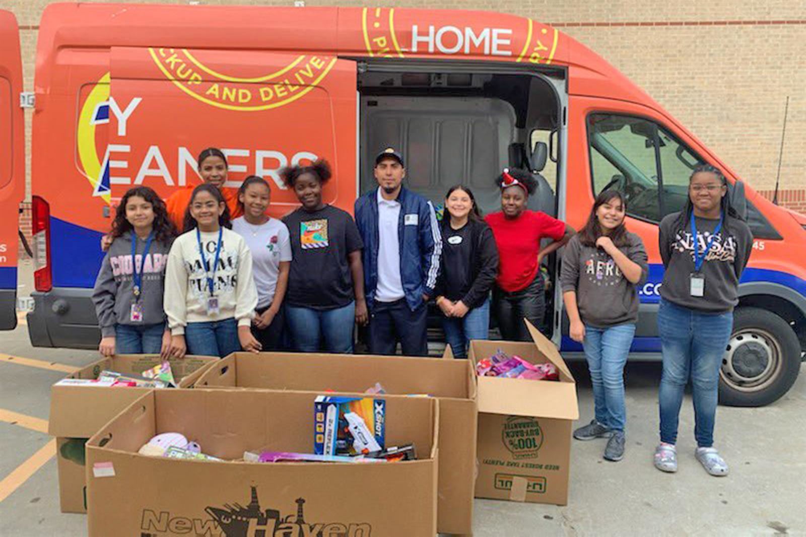 Bleyl Middle School participates in CALI BEAR toy drive.